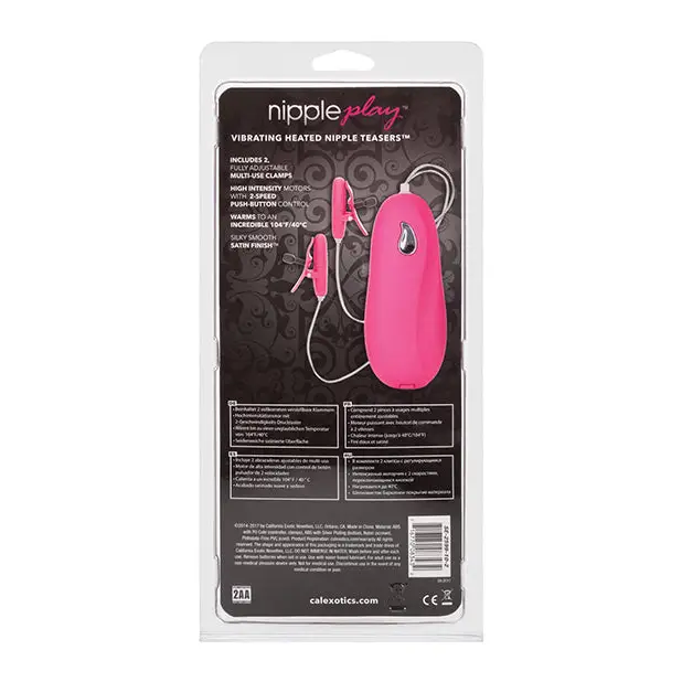Nipple Play Vibrating Heated Nipple Teasers - Pink - Bondage Blindfolds & Restraints