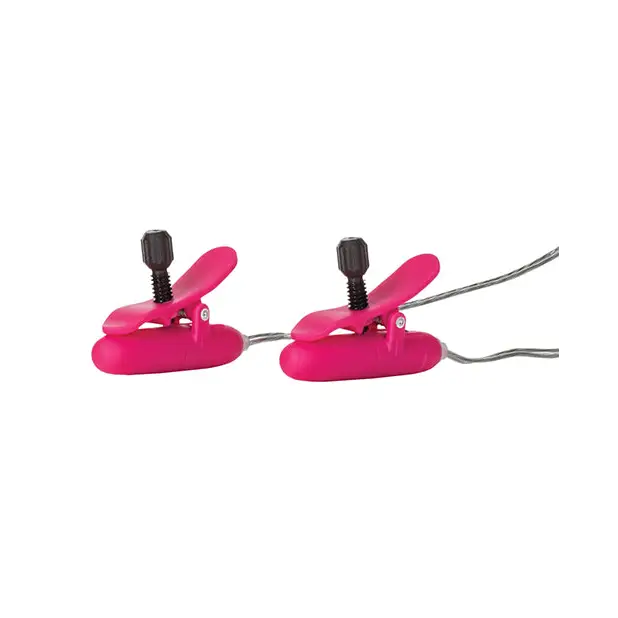 Nipple Play Vibrating Heated Nipple Teasers - Pink - Bondage Blindfolds & Restraints