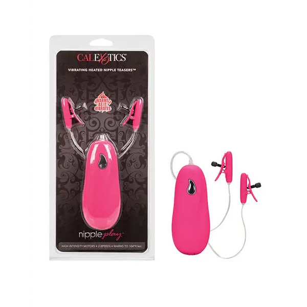 Nipple Play Vibrating Heated Nipple Teasers - Pink - Bondage Blindfolds & Restraints
