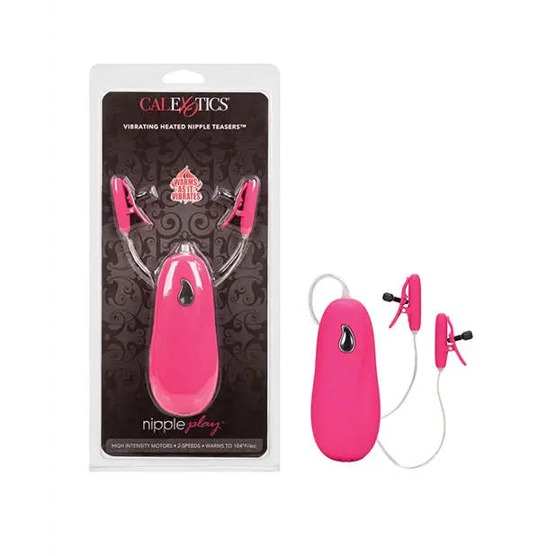 Nipple Play Vibrating Heated Nipple Teasers - Pink - Bondage Blindfolds & Restraints