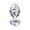 Nixie Honey Dipper Ribbed Metal Rainbow Jeweled Butt Plug - Large - Anal Products