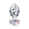 Nixie Honey Dipper Ribbed Metal Rainbow Jeweled Butt Plug - Small - Anal Products