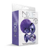 Nixie Metal Butt Plug Set w/Jewel Inlaid & Pom Pom - Purple Metallic - Anal Products