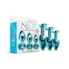 Nixie Metal Butt Plug Trainer Set w/Inlaid Jewel - Blue Metallic - Anal Products