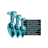 Nixie Metal Butt Plug Trainer Set w/Inlaid Jewel - Blue Metallic - Anal Products