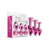 Nixie Metal Butt Plug Trainer Set w/Inlaid Jewel - Pink Metallic - Anal Products