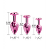 Nixie Metal Butt Plug Trainer Set w/Inlaid Jewel - Pink Metallic - Anal Products