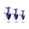 Nixie Metal Butt Plug Trainer Set w/Inlaid Jewel - Purple Metallic - Anal Products