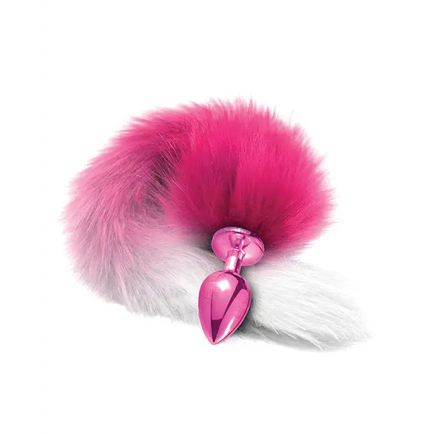 Nixie Metal Butt Plug w/Faux Fur Tail - Pink Metallic - Anal Products