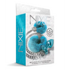 Nixie Metal Butt Plug w/Inlaid Jewel & Fur Cuff Set - Blue Metallic - Bondage Blindfolds & Restraints