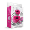 Nixie Metal Butt Plug w/Inlaid Jewel & Fur Cuff Set - Pink Metallic - Bondage Blindfolds & Restraints