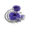 Nixie Metal Butt Plug w/Inlaid Jewel & Fur Cuff Set - Purple Metallic - Bondage Blindfolds & Restraints
