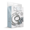 Nixie Metal Butt Plug w/Inlaid Jewel & Fur Cuff Set - Silver Metallic - Bondage Blindfolds & Restraints