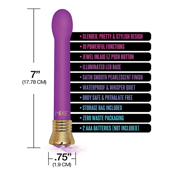 Nixie Mystic Wave Satin Bulb Vibe - 10 Function Amethyst - Vibrators