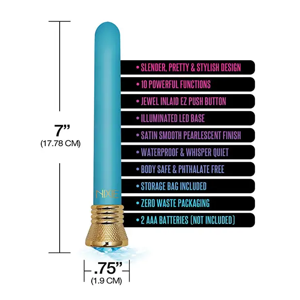Nixie Mystic Wave Satin Classic Vibe - 10 Function Aquamarine - Vibrators