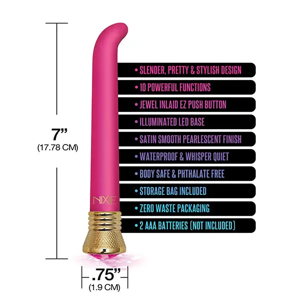 Nixie Mystic Wave Satin G-Spot Vibe - 10 Function Pink Tourmaline - Vibrators