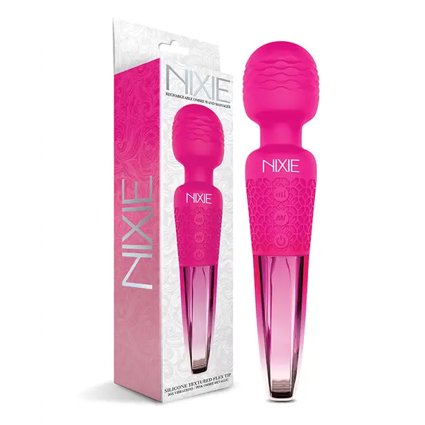 Nixie Rechargeable Wand Massager - Pink Ombre Metallic - Massage Products