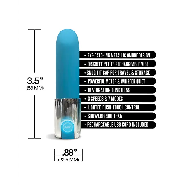 Nixie Smooch Rechargeable Lipstick Vibrator - Blue Ombre