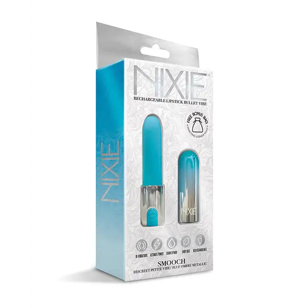 Nixie Smooch Rechargeable Lipstick Vibrator - Blue Ombre