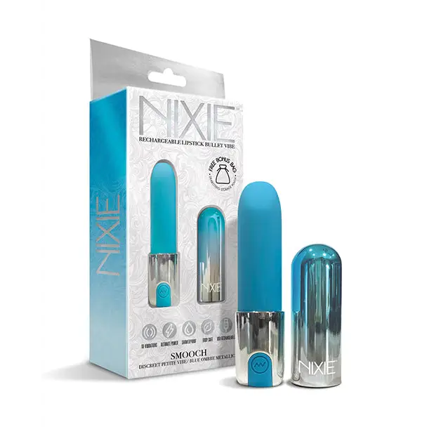 Nixie Smooch Rechargeable Lipstick Vibrator - Blue Ombre