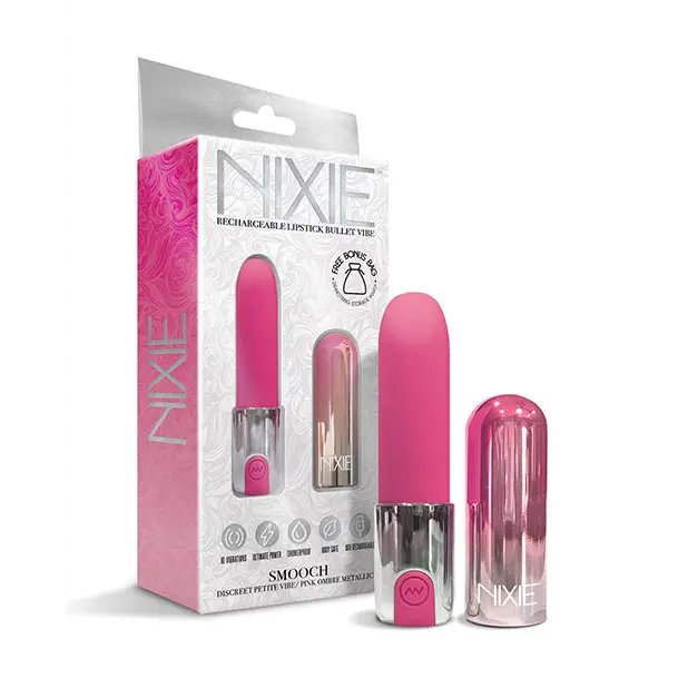 Nixie Smooch Rechargeable Lipstick Vibrator - Pink Ombre