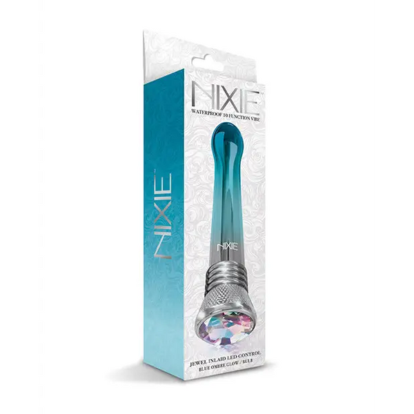 Nixie Waterproof Bulb Vibe - 10 Function Blue Ombre Glow - Vibrators