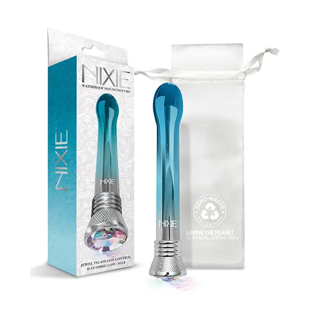 Nixie Waterproof Bulb Vibe - 10 Function Blue Ombre Glow - Vibrators