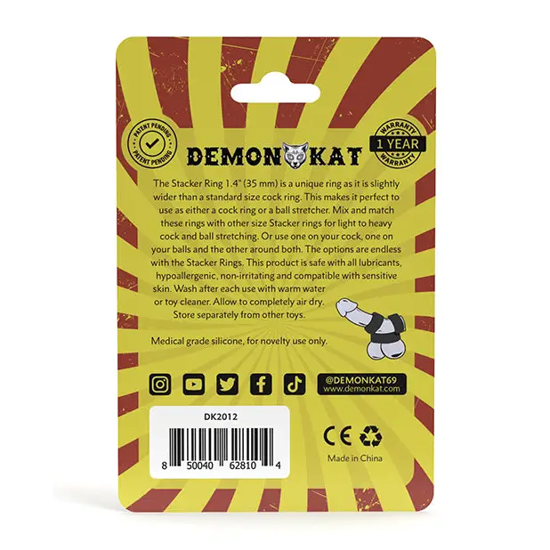 NO ETA Demon Kat 1.4’ Stacker Ring - Black - Penis Enhancement