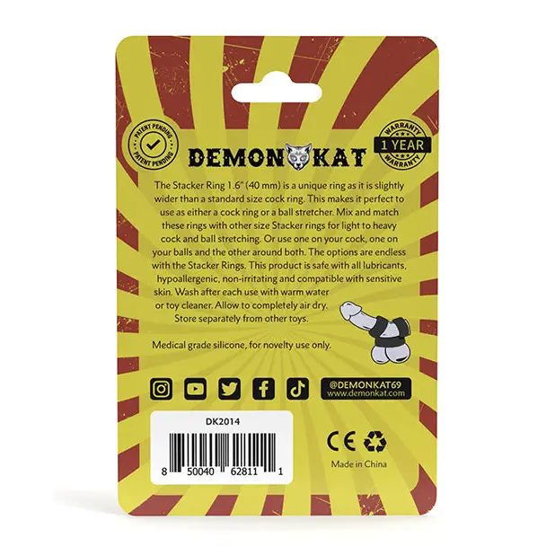 NO ETA Demon Kat 1.6’ Stacker Ring - Black - Penis Enhancement
