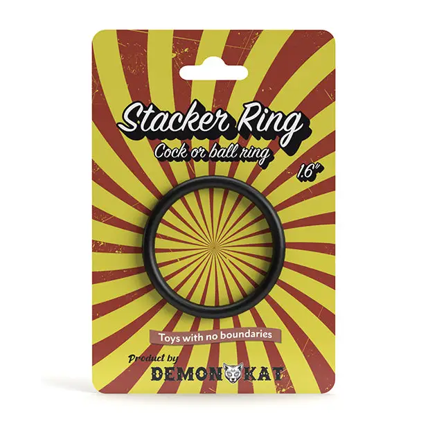 NO ETA Demon Kat 1.6’ Stacker Ring - Black - Penis Enhancement