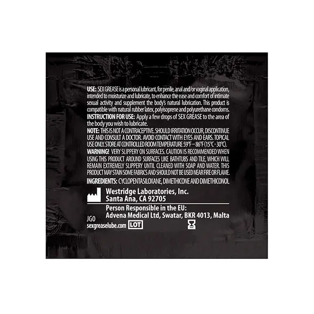 NO ETA Sex Grease Silicone - 4 ml Foil - Lubricants
