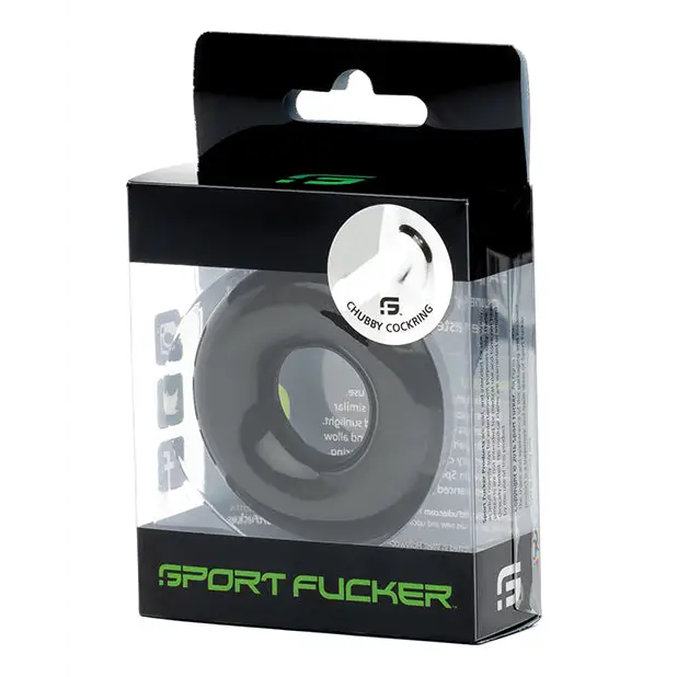 NO ETA=Sport Fucker Chubby Cockring - Black - Penis Enhancement