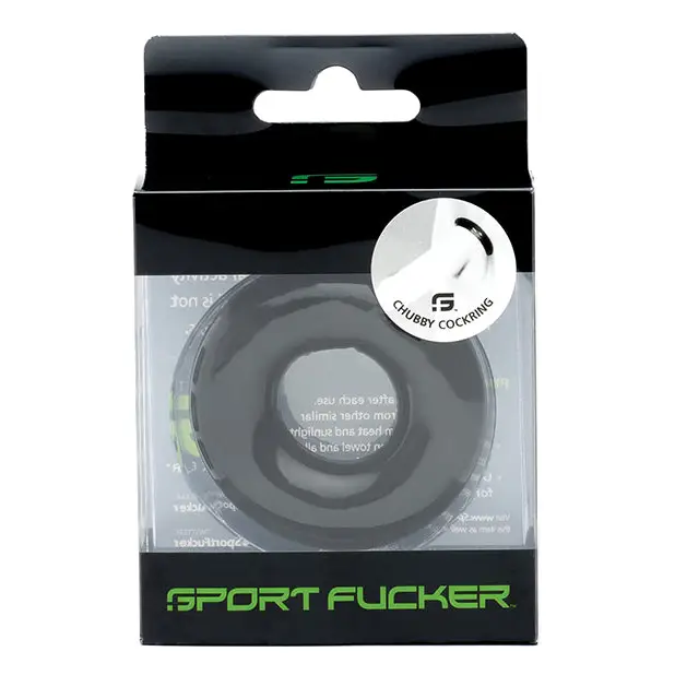 NO ETA=Sport Fucker Chubby Cockring - Black - Penis Enhancement