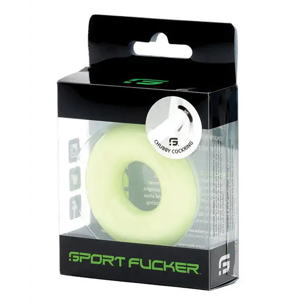 NO ETA =Sport Fucker Chubby Cockring - Glow - Penis Enhancement