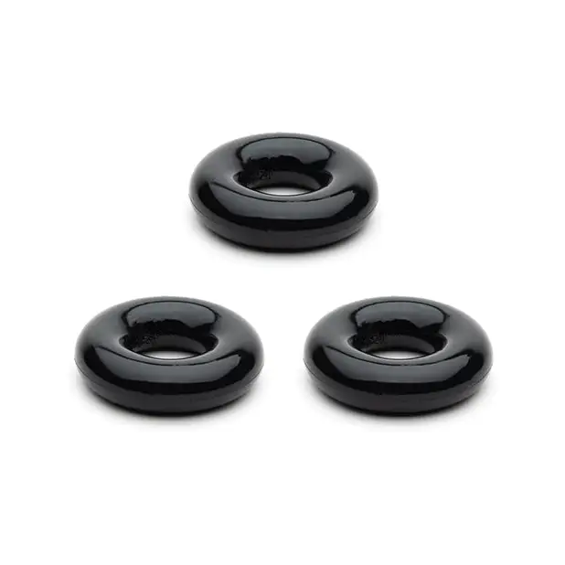 NO ETA =Sport Fucker Chubby Cockring Pack of 3 - Black - Penis Enhancement