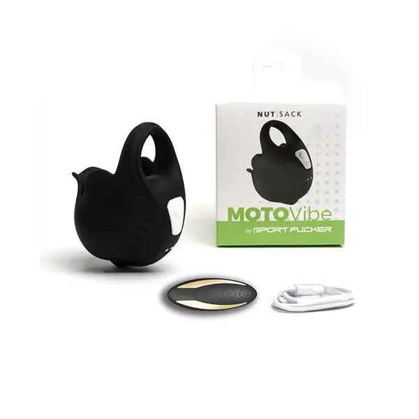 NO ETA =Sport Fucker Motovibe NutSack Vibe w/Remote - Black - Penis Enhancement