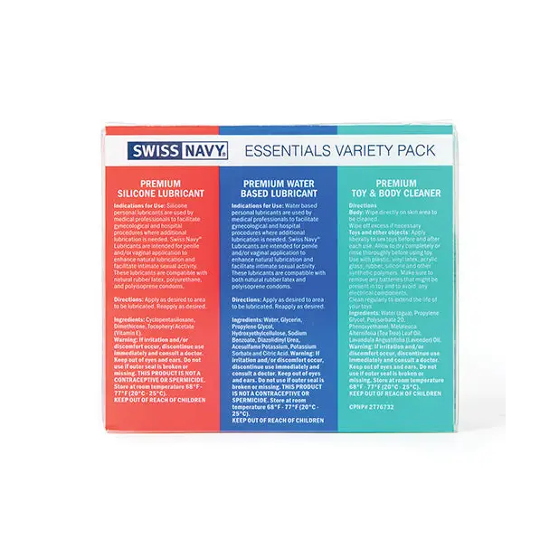 NO ETA Swiss Navy Essentials Variety Pack of 3 - 1 oz - Lubricants