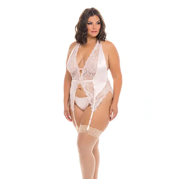 Noah Soft Cup Merrywidow w/Garter Straps & G-String Peach Whip 3X/4X - Lingerie - Plus/Queen - Hanging