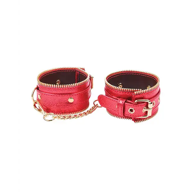 Nobu Fetish Handcuffs - Red/Gold - Bondage Blindfolds & Restraints