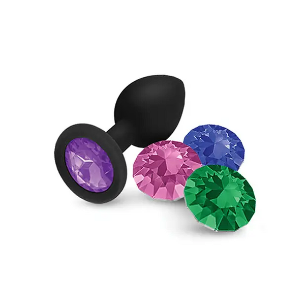 Nobu Fetish Small Silicone Plug w/Jewels - Black - Anal Products