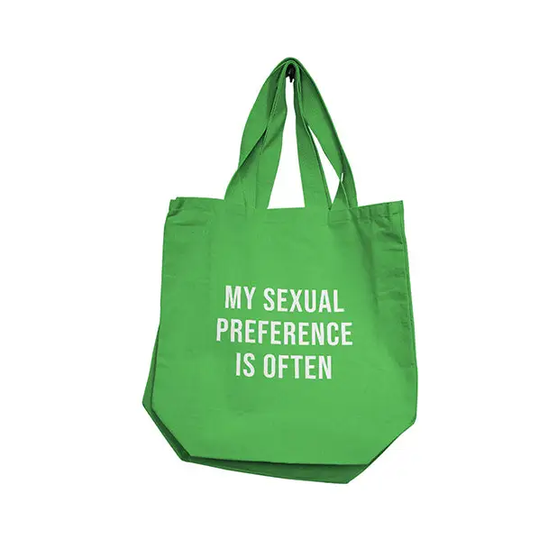 Nobu My Sexual Preference Is Often Reusable Tote - Green - Bachelorette & Party Supplies
