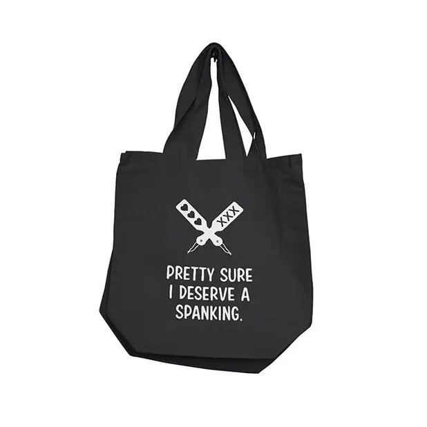 Nobu Pretty Sure I Deserve A Spanking Reusable Tote - Black - Bachelorette & Party Supplies