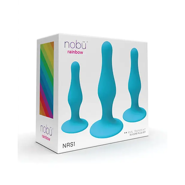 Nobu Rainbow Silicone Plug Set - Blue - Anal Products