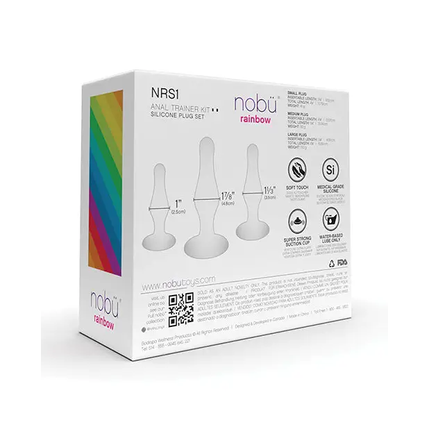 Nobu Rainbow Silicone Plug Set - Blue - Anal Products