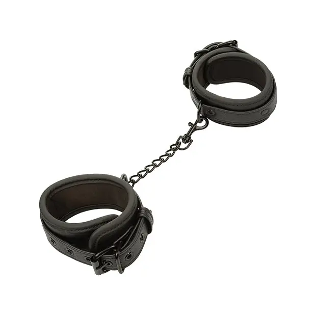 Nocturnal Collection Adjustable Ankle Cuffs - Black - Bondage Blindfolds & Restraints