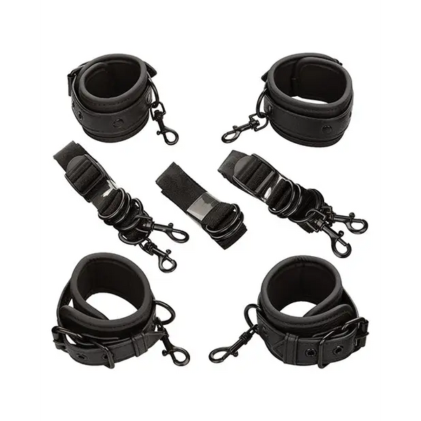 Nocturnal Collection Adjustable Bed Restraints - Black - Bondage Blindfolds & Restraints