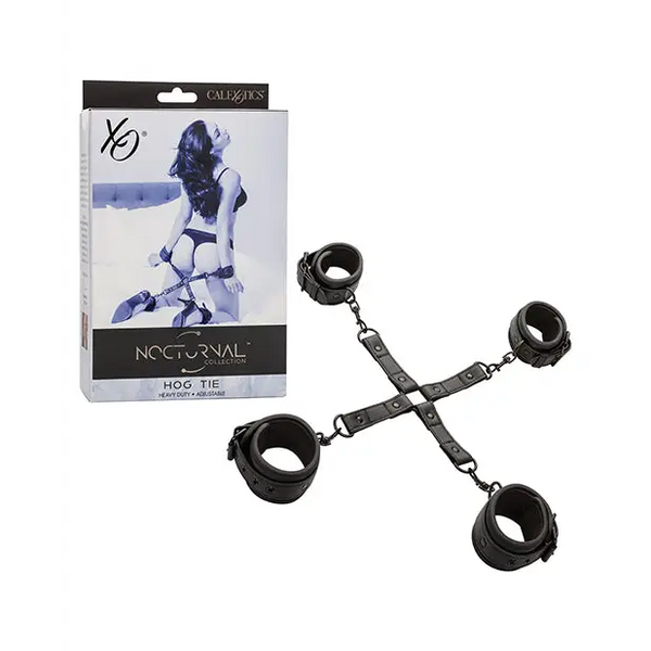 Nocturnal Collection Adjustable Hog Tie - Black - Bondage Blindfolds & Restraints