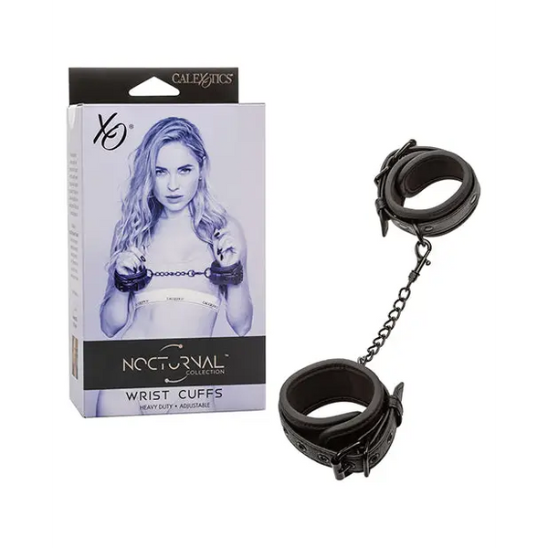 Nocturnal Collection Detachable Adjustable Wrist Cuffs - Black - Bondage Blindfolds & Restraints