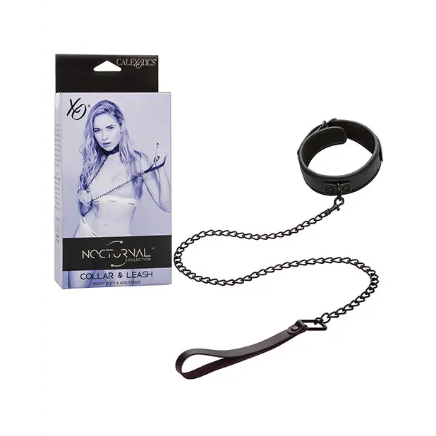 Nocturnal Collection Detachable Collar & Leash - Black - Bondage Blindfolds & Restraints