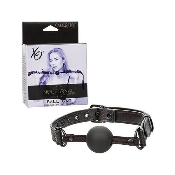 Nocturnal Collection Silicone Ball Gag - Black - Bondage Blindfolds & Restraints